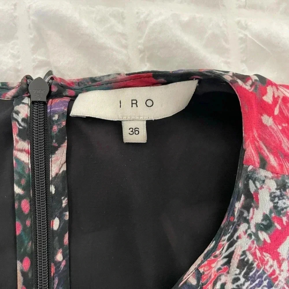 IRO Deylfe silk ruffle printed mini dress - Picture 6 of 10